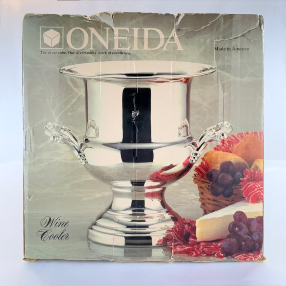 Oneida Champagne Wine Cooler Bucket Urn Pedestal Flare Rim Ornate Handles